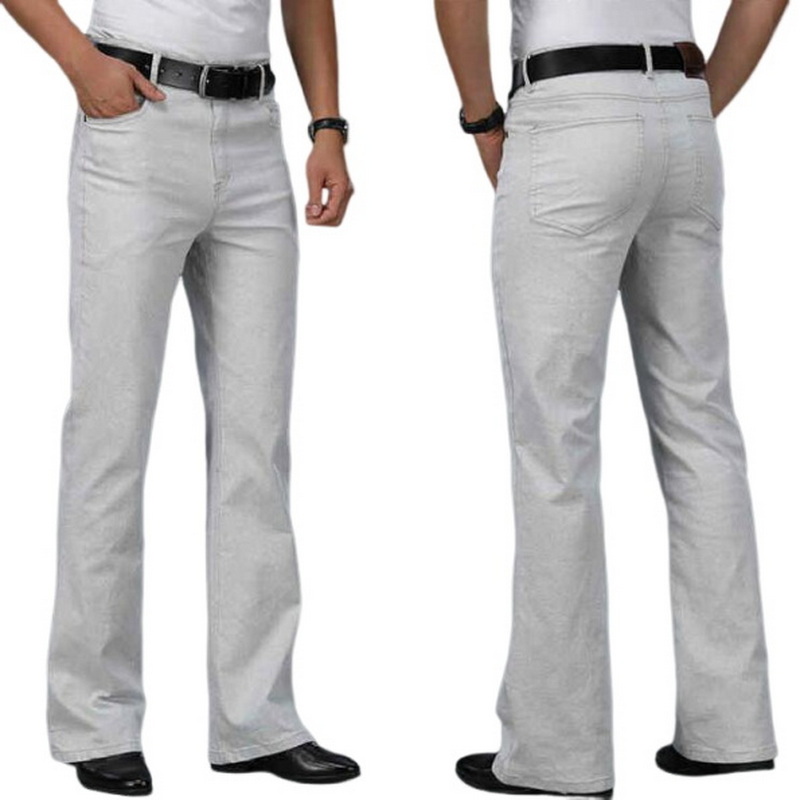 Men Shoes Jeans - Men's Beige Loose Jeans Fashion Denim
