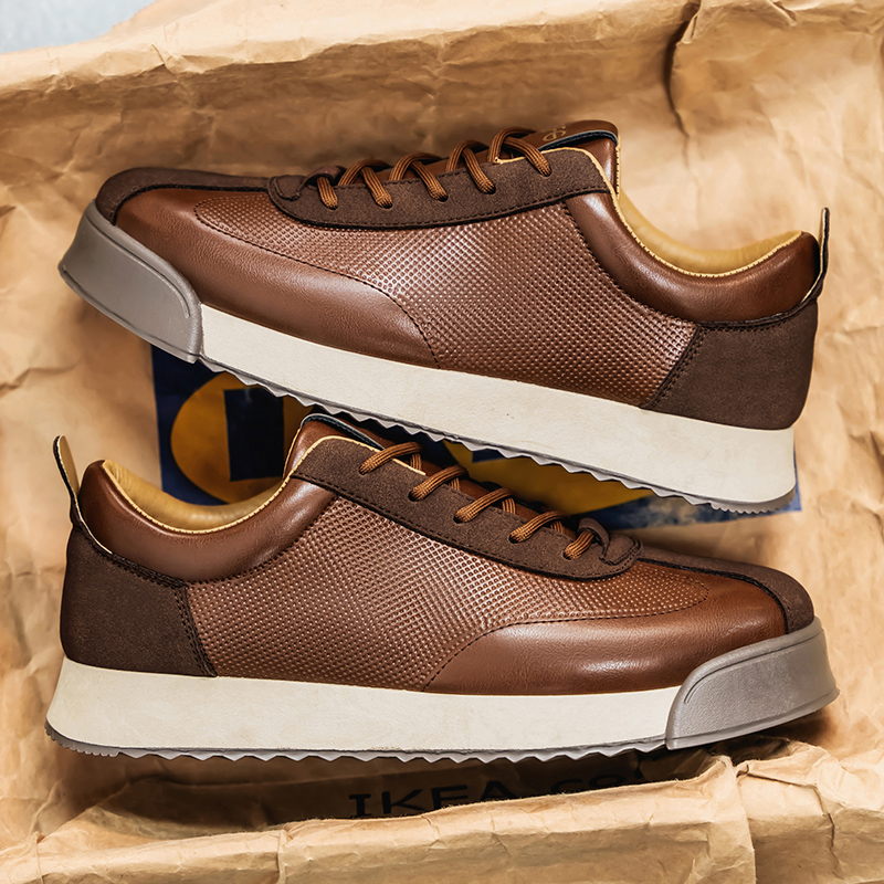 Retro Fashion Brown Men's Low  - Men Shoes Clearance ulasan dan harga