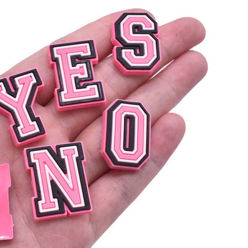 Pink Letter Shoe Charms for Cr - Men Shoes Jeans ulasan dan harga