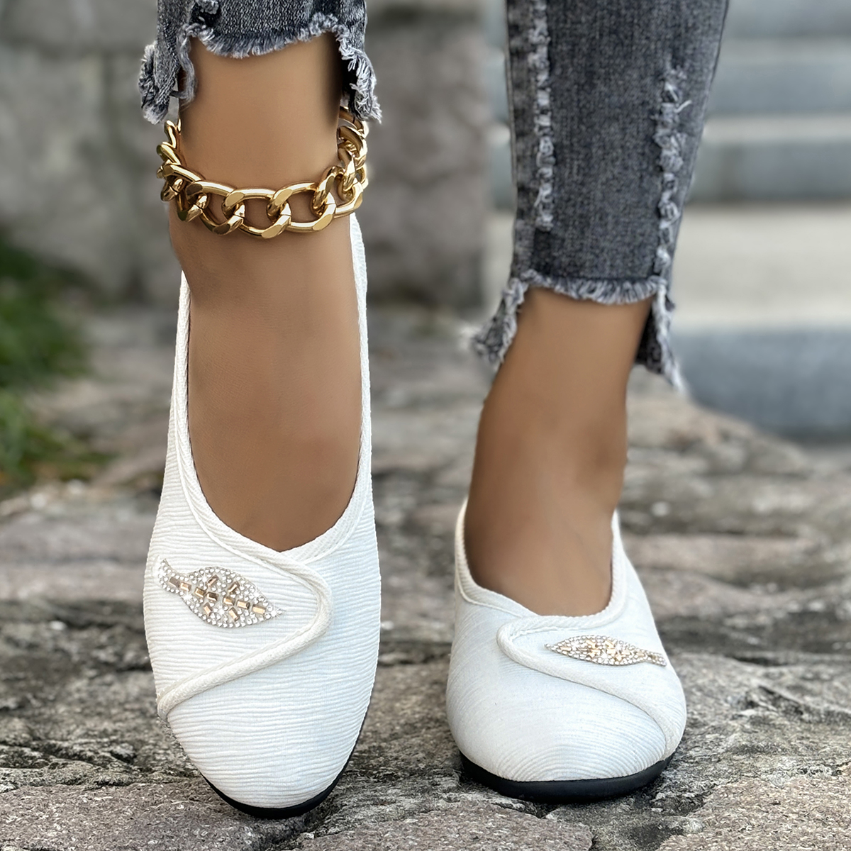 Women's Elegant Rhinestone Fla - Men'S Shoes Slip On ulasan dan harga