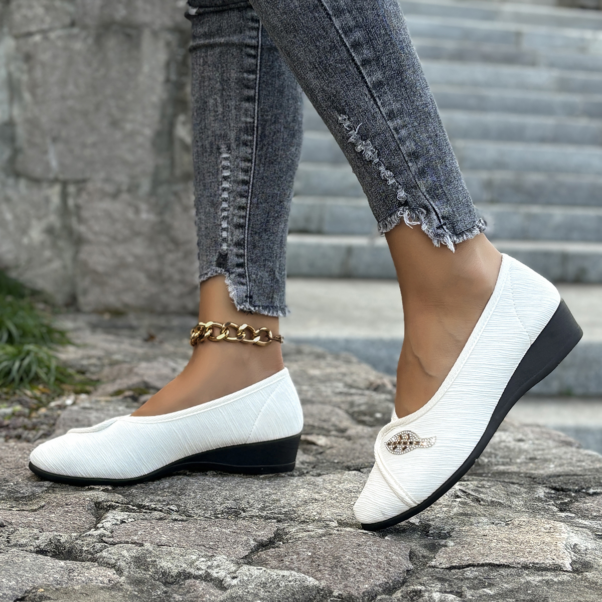 Women's Elegant Rhinestone Fla - Men'S Shoes Slip On ulasan dan harga