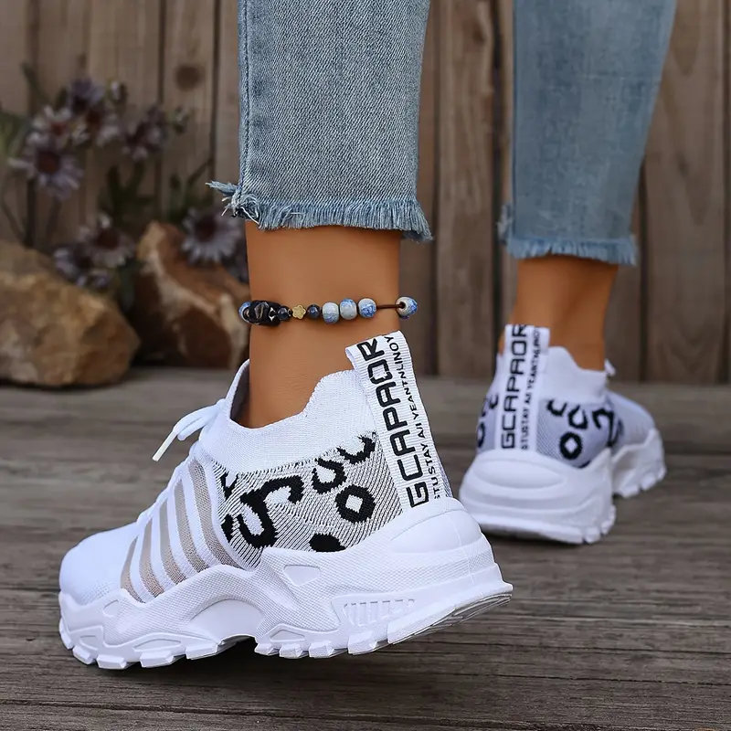Leopard Print Knit Women's Sne - Mesh Trainer Breathable ulasan dan harga