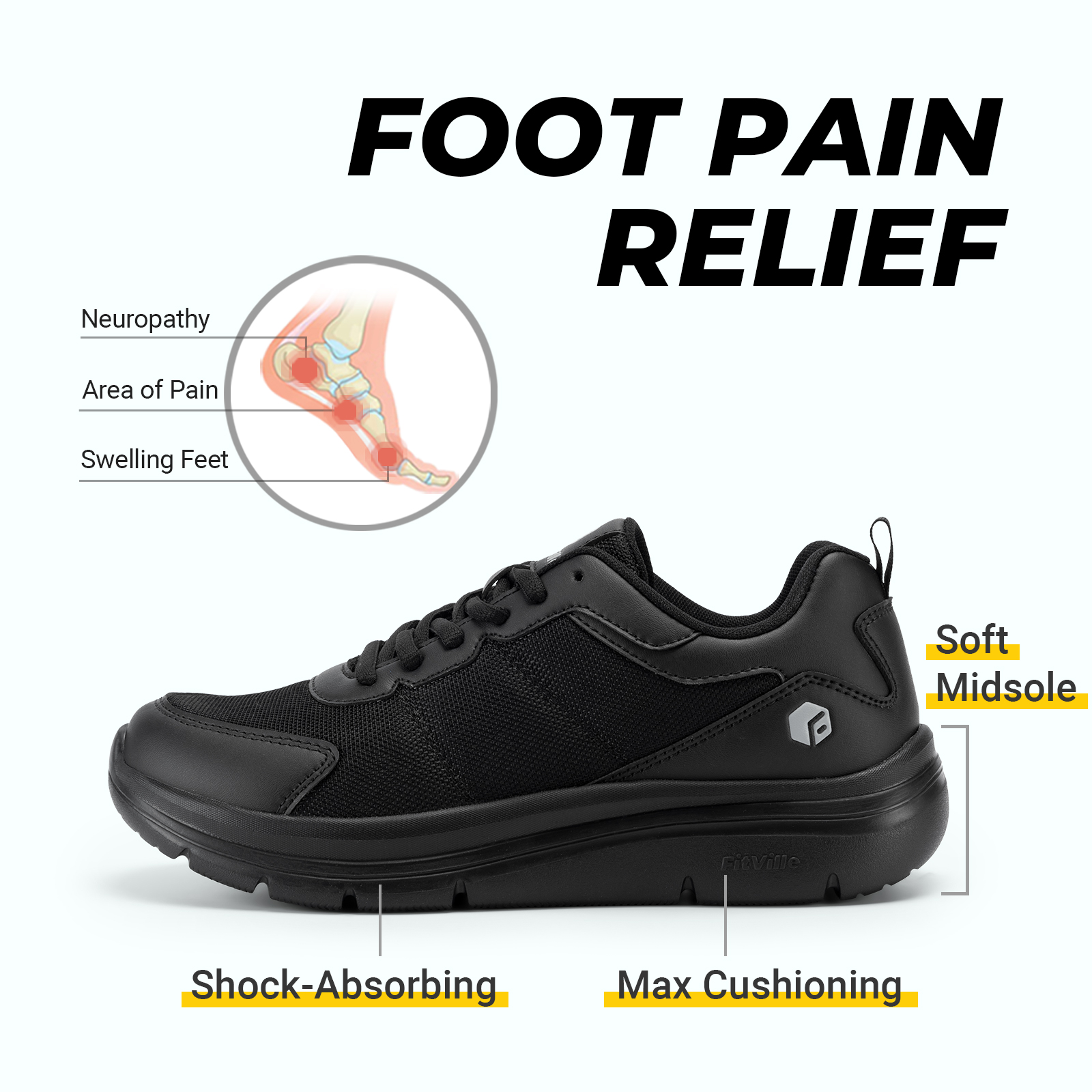 FitVille Men's Walking Shoes W - Men'S Shoes Wide Width ulasan dan harga