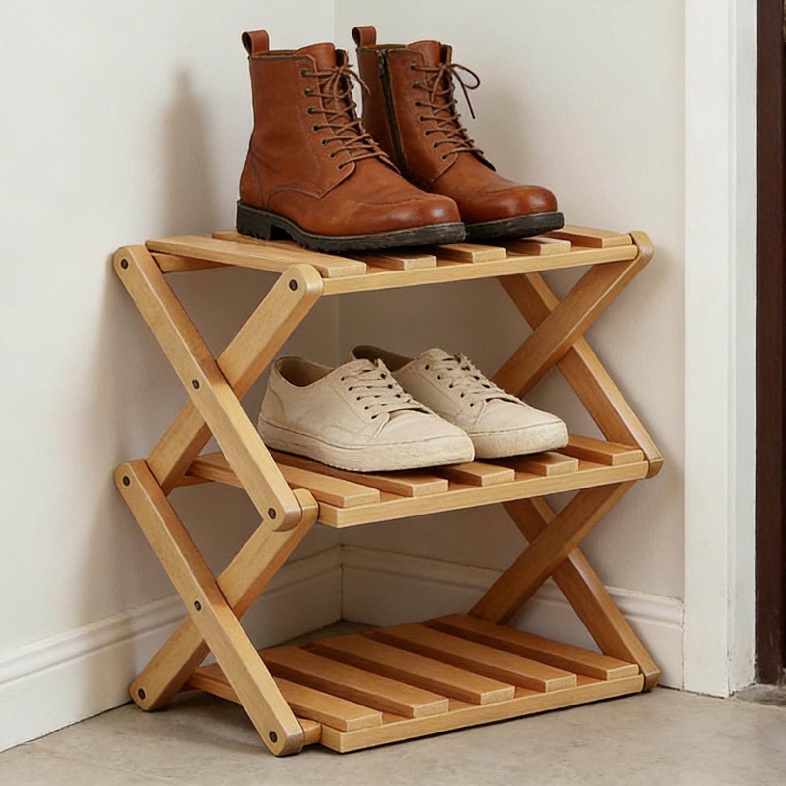 Wooden Shoe Racks 3-Tier Expan - Men Shoes Rack ulasan dan harga