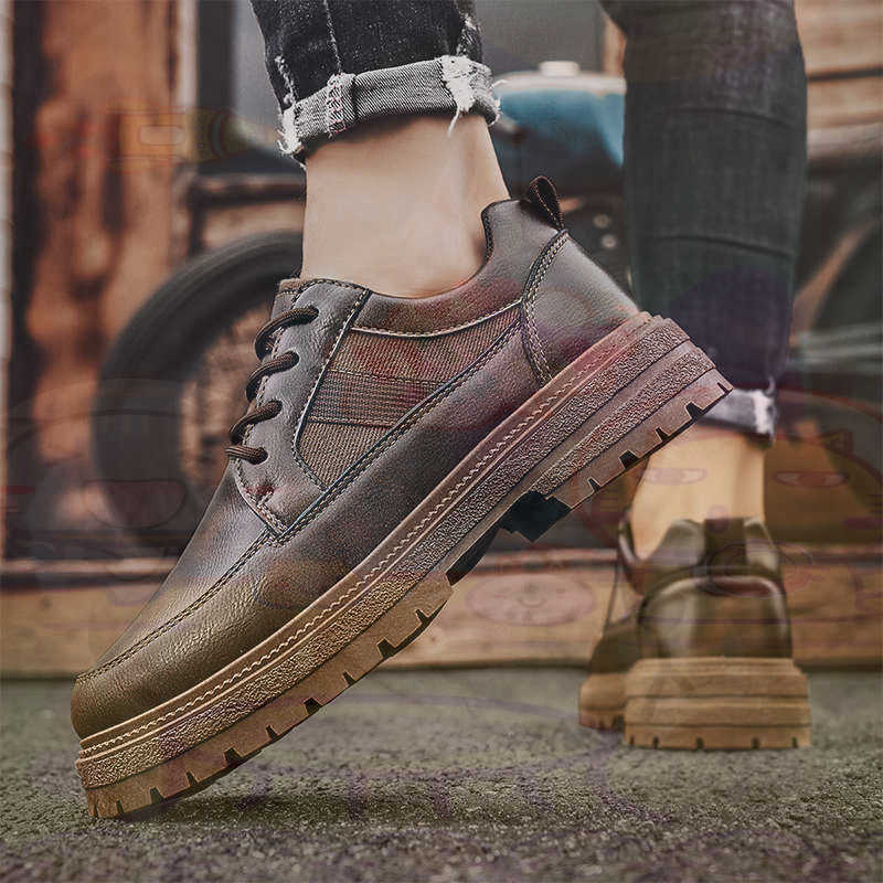Dark Natural Leather Fashion T - Men Shoes White Colour ulasan dan harga