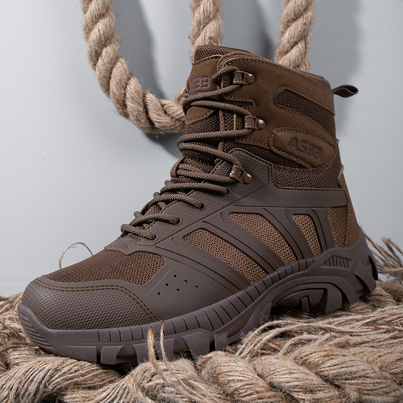 Men Tactical Boots Lace Up Des - Hiking Boot Waterproof ulasan dan harga