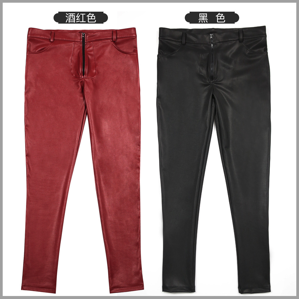 Men's PU Leather Skinny Jeans  - Men Shoes Jeans ulasan dan harga