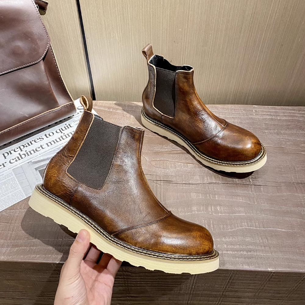 Retro Men's Genuine Leather Ch - Men Shoes Oxford ulasan dan harga