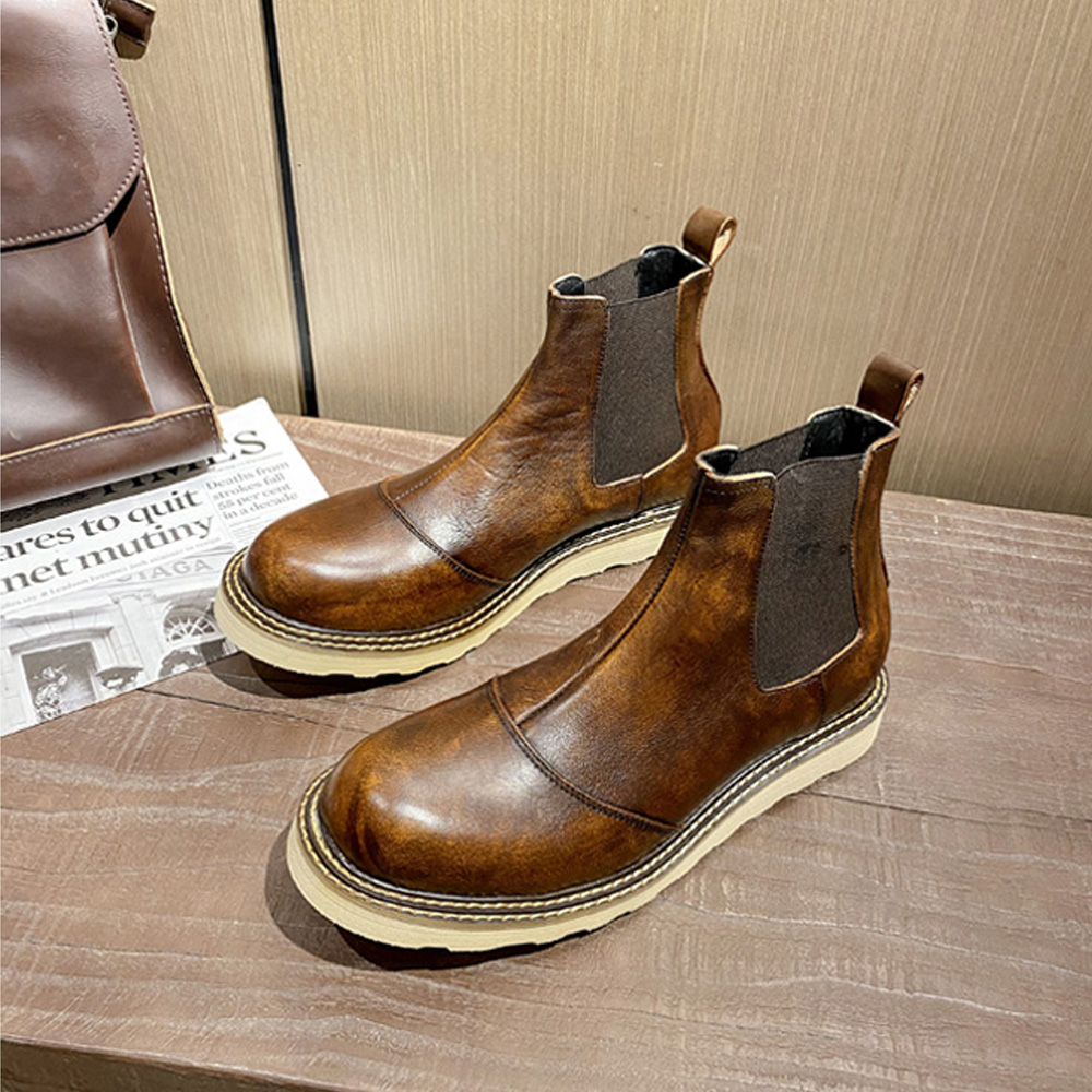 Retro Men's Genuine Leather Ch - Men Shoes Oxford ulasan dan harga