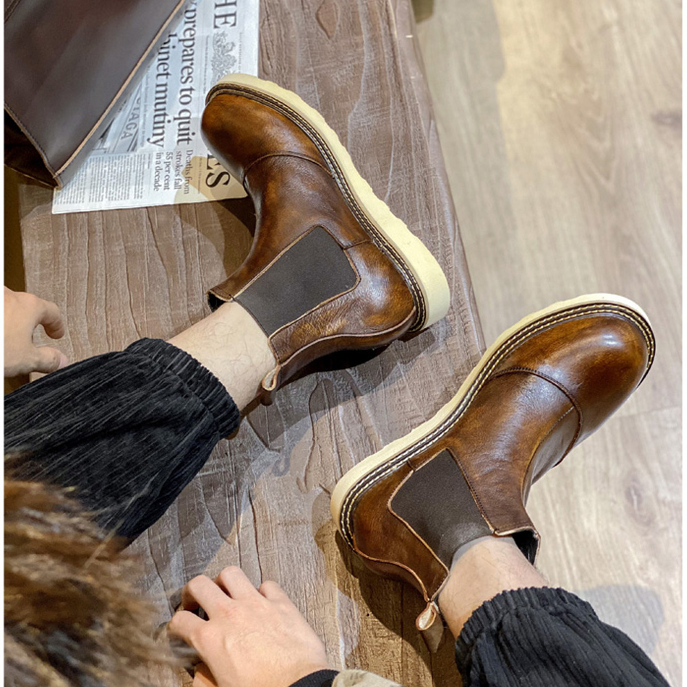 Retro Men's Genuine Leather Ch - Men Shoes Oxford ulasan dan harga
