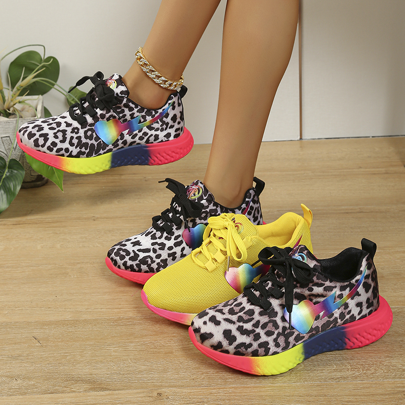 Women Rainbow Sole Light Sneak - Mesh Trainer Breathable ulasan dan harga