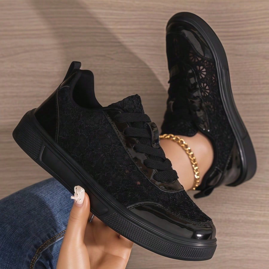 Women's White & Black Mesh Sne - Mesh Trainer Breathable ulasan dan harga