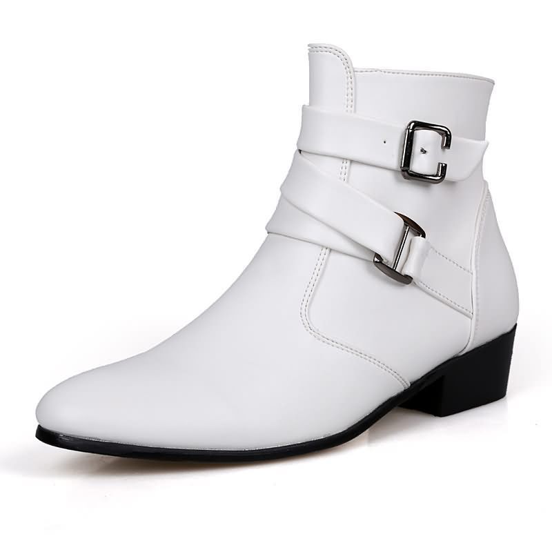 Luxury Men Boots Leather Chels - Men Shoes White Colour ulasan dan harga