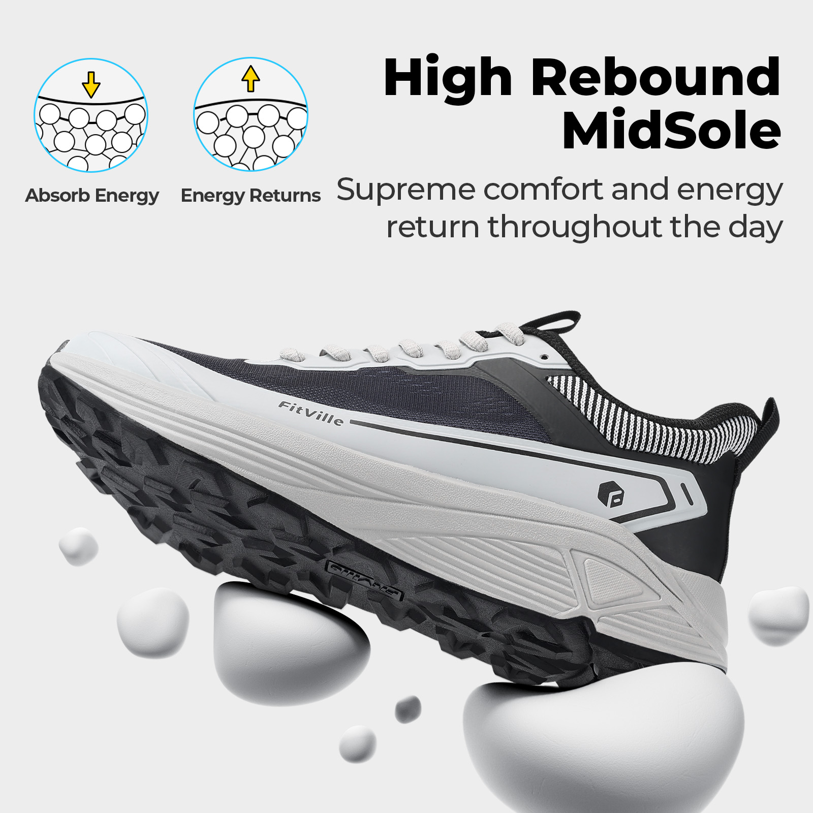 FitVille Wide Sports Shoes Wea - Men'S Shoes Wide Width ulasan dan harga