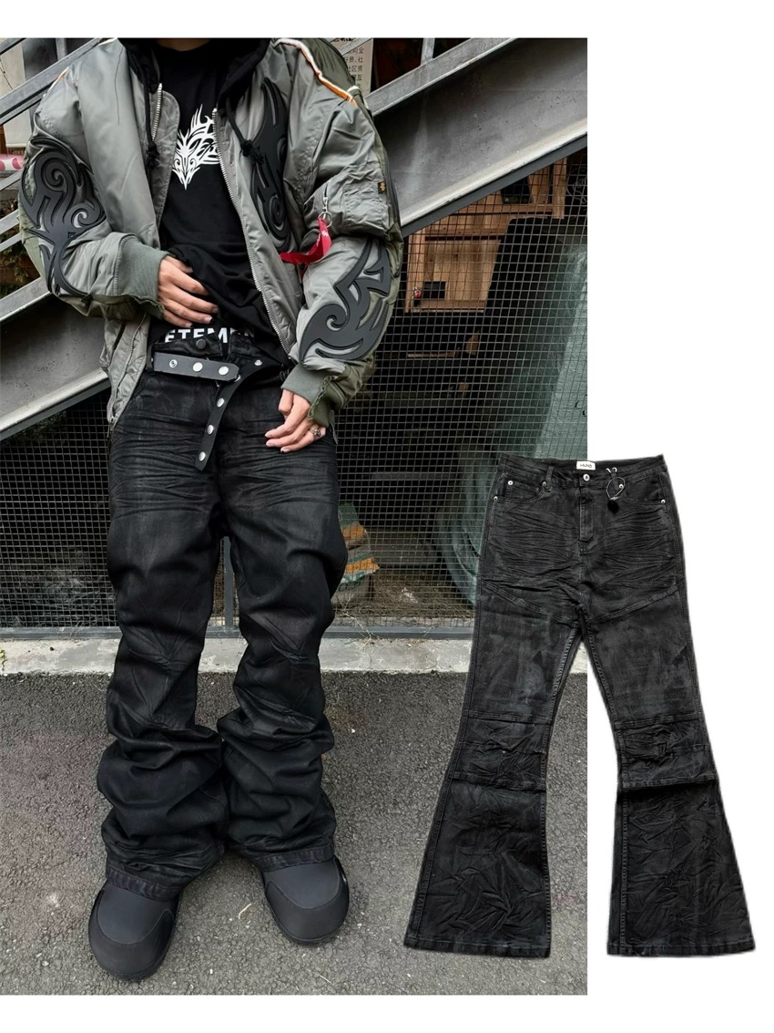 High street coated micro-flare - Men Shoes Jeans ulasan dan harga