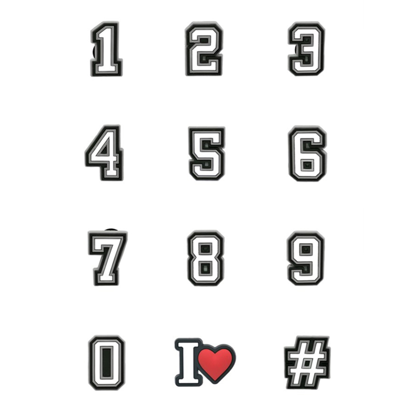 1pcs PVC Number Shoe Charms fo - Men Shoes Jeans ulasan dan harga