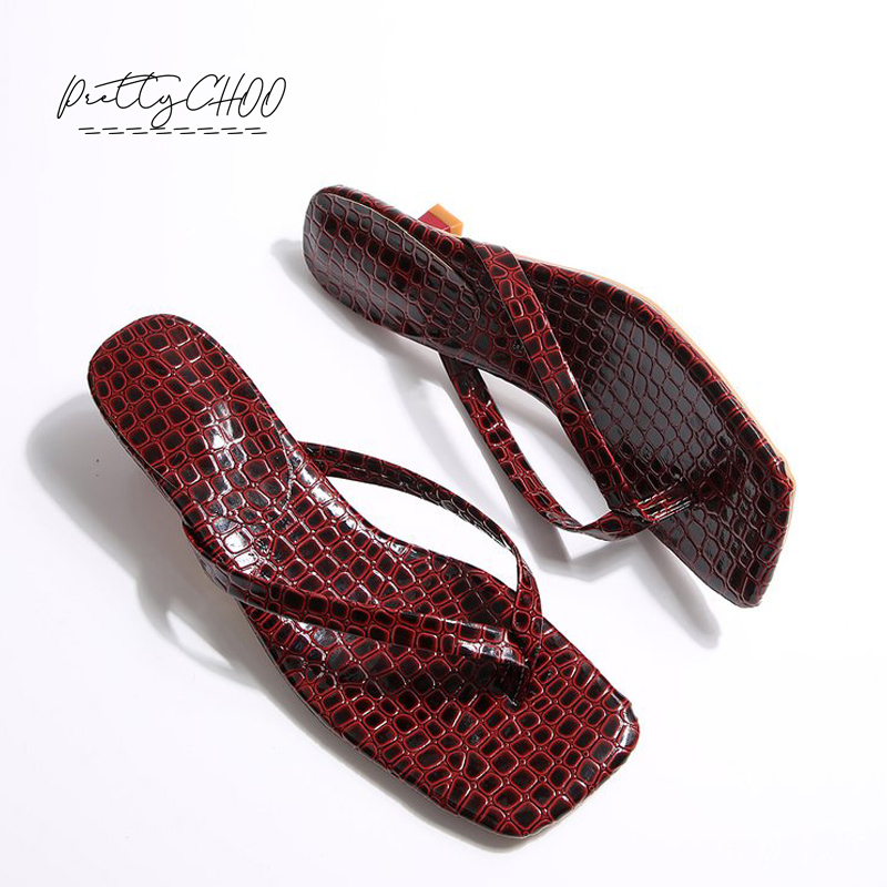 Crocodile Print Kitten Heel Fl - Men'S Shoes Slip On ulasan dan harga