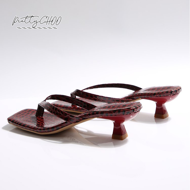 Crocodile Print Kitten Heel Fl - Men'S Shoes Slip On ulasan dan harga