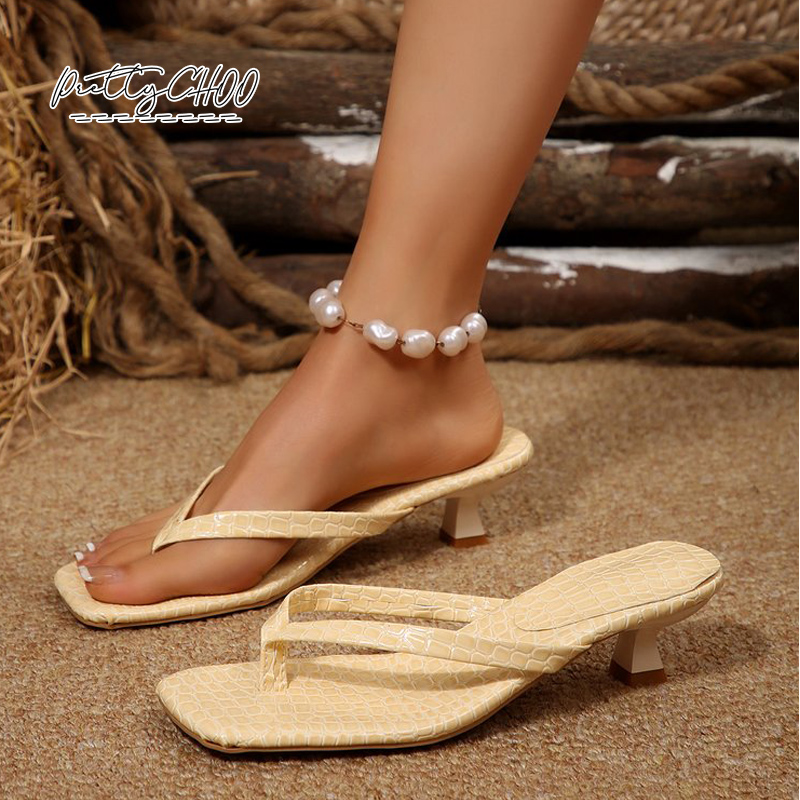Crocodile Print Kitten Heel Fl - Men'S Shoes Slip On ulasan dan harga
